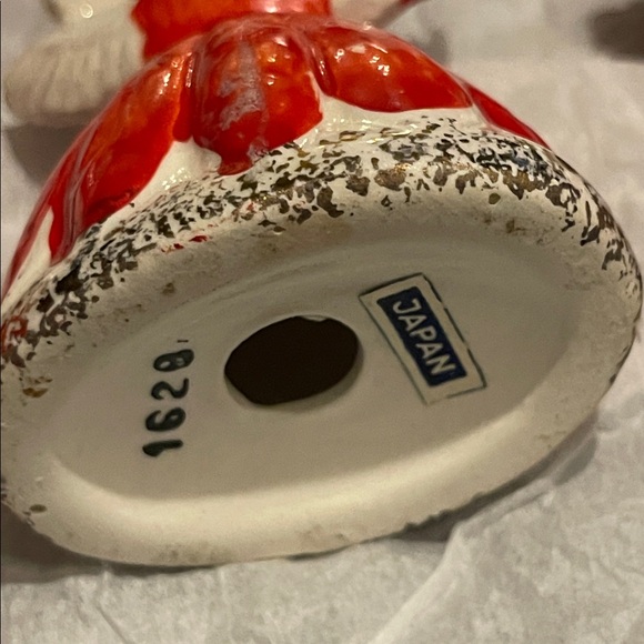 VINTAGE NAPCO NOEL POINSETTIA ANGELS CANDLE HOLDERS #1628 JAPAN - Picture 3 of 10